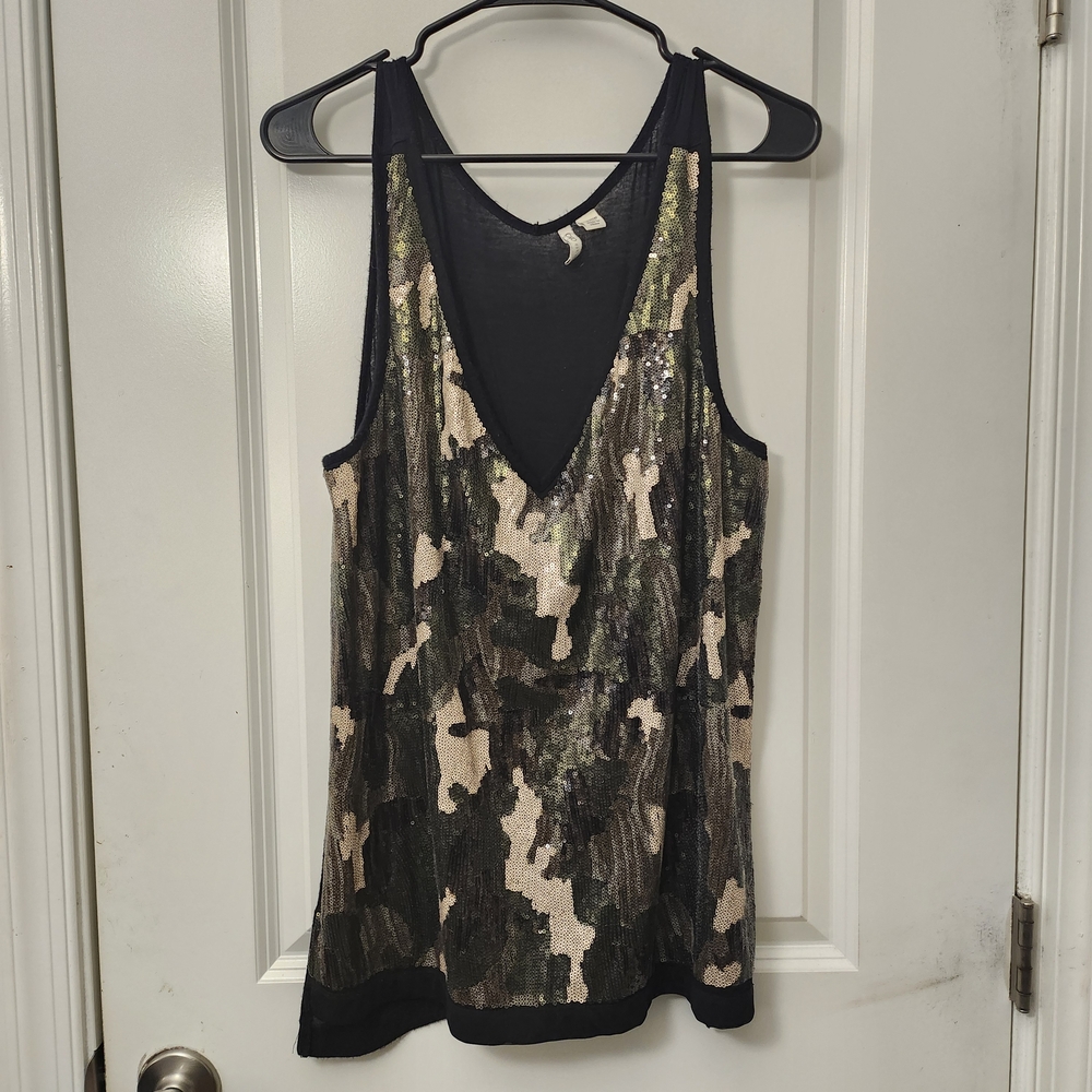 Cato Sequin Camo Tank Top